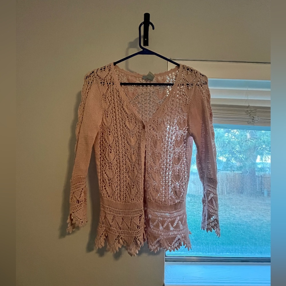 Pink Lace Cardigan